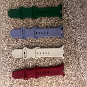 Silicone Replacement Watch Bands - Green, Lavender, White, Red